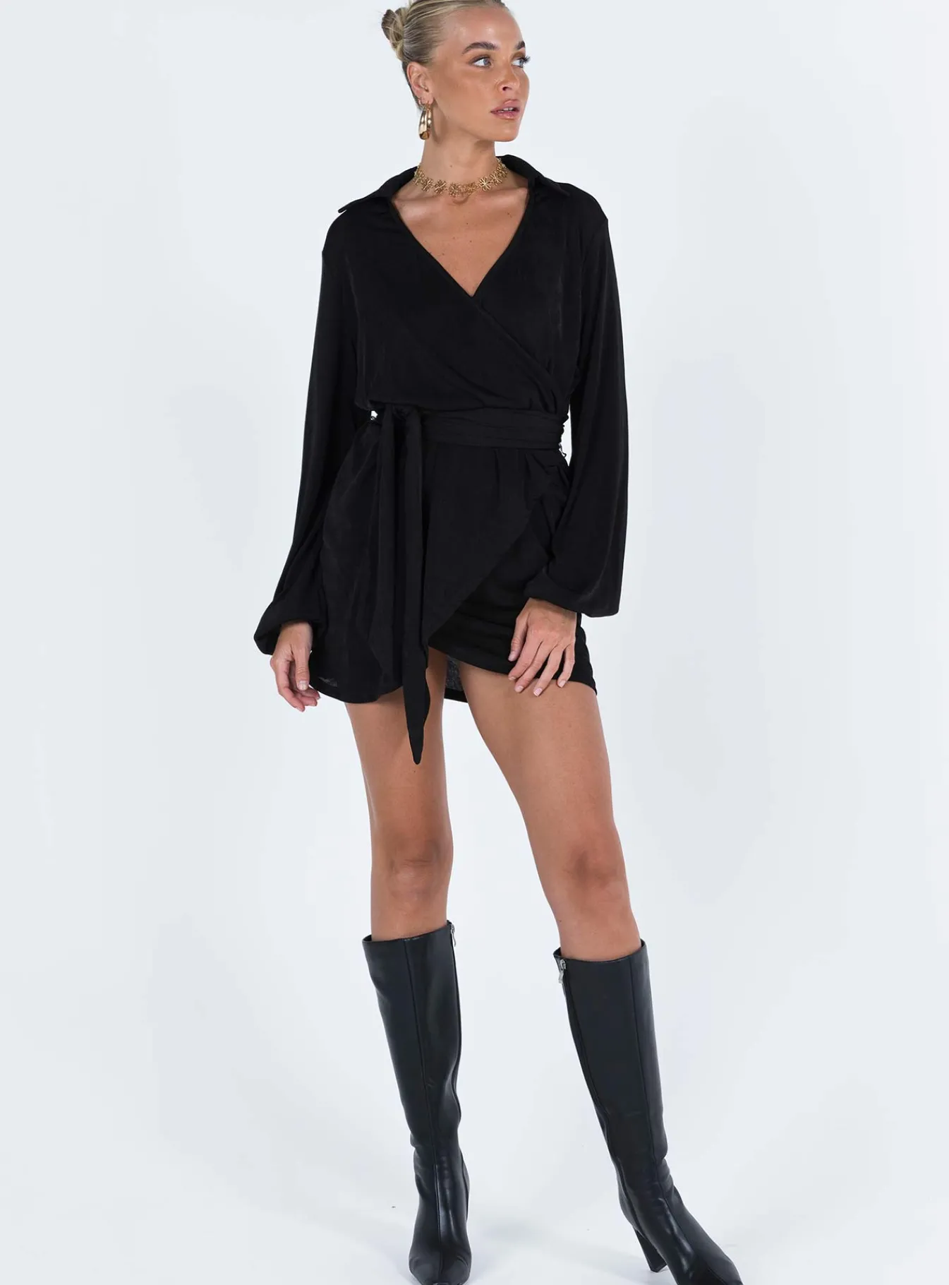 Princess Polly Party Time Mini Dresstall Low Impact Black Clearance