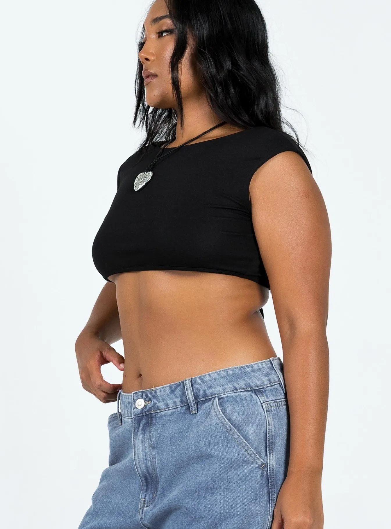Princess Polly Pasadena Crop Top Black Clearance