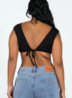 Princess Polly Pasadena Crop Top Black Clearance