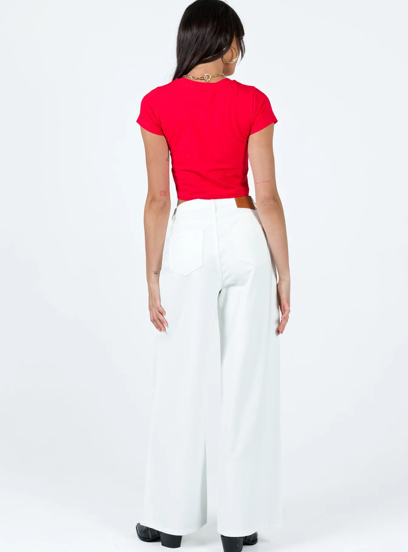 Princess Polly Patridge Wide Leg Jeans White New