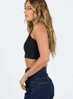 Princess Polly Patterson Top Black Flash Sale