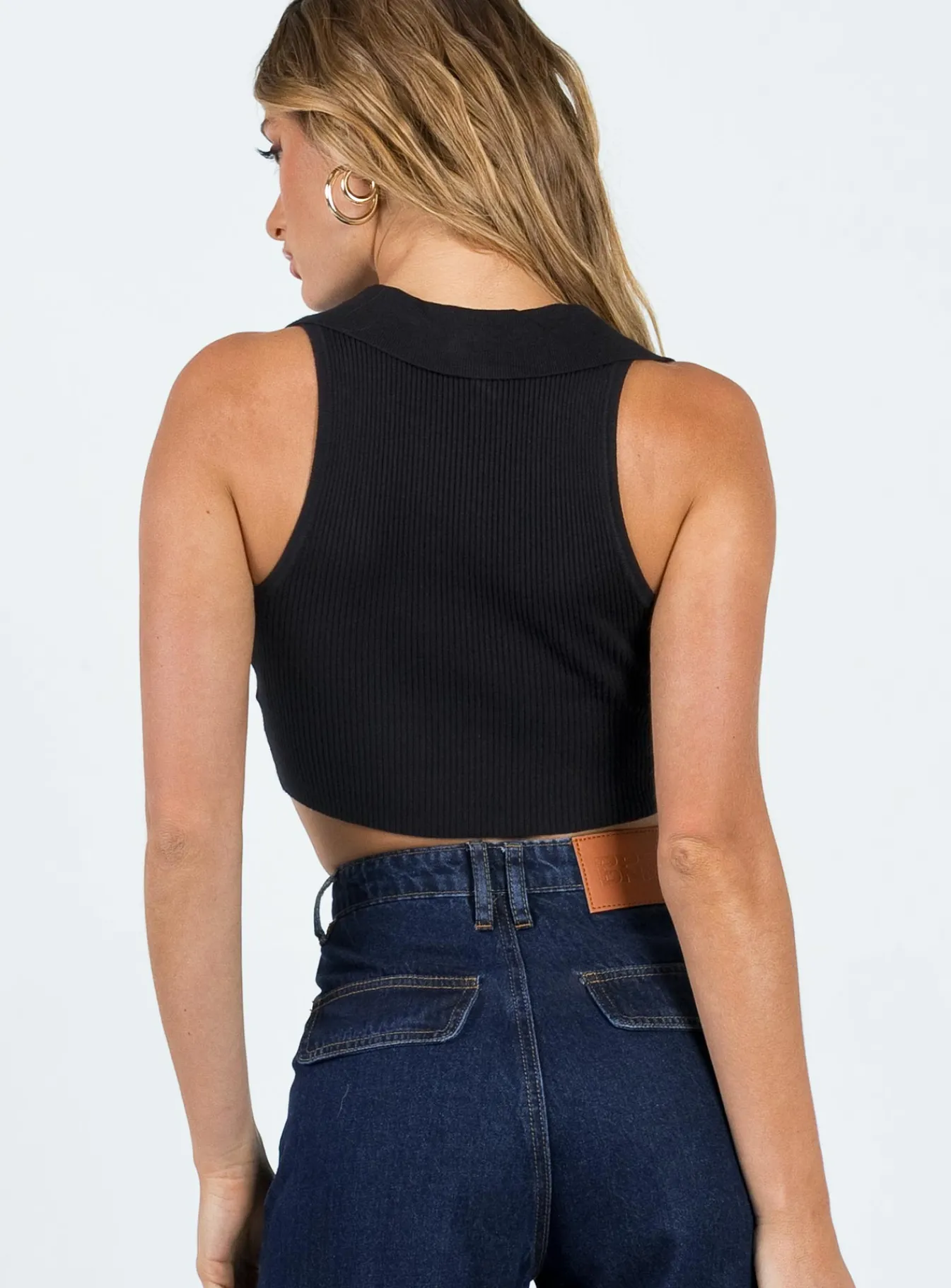 Princess Polly Patterson Top Black Flash Sale