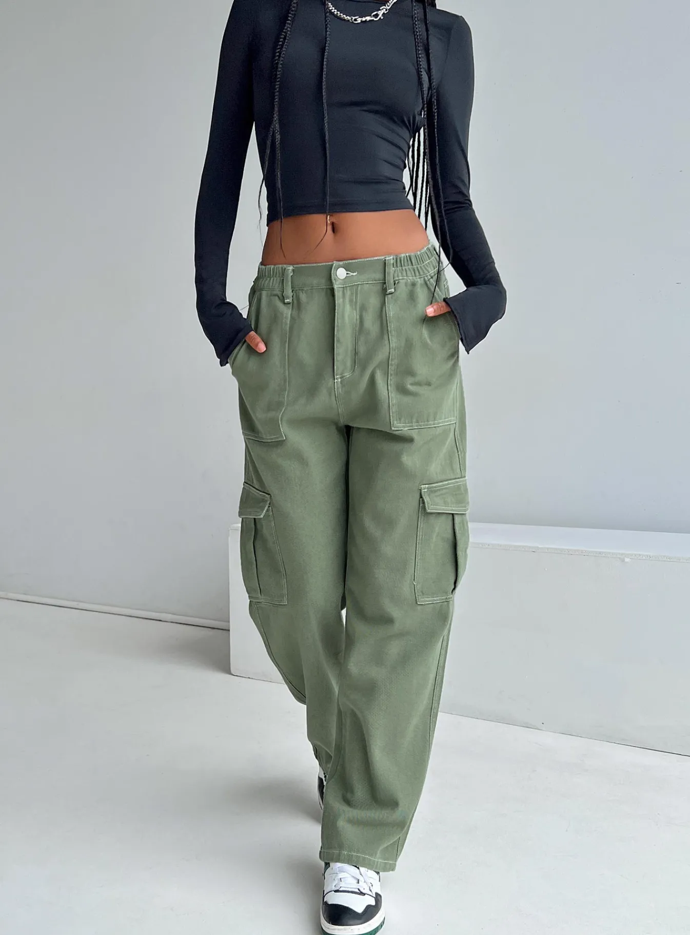 Princess Polly Pawley Cargo Pants Khaki Shop