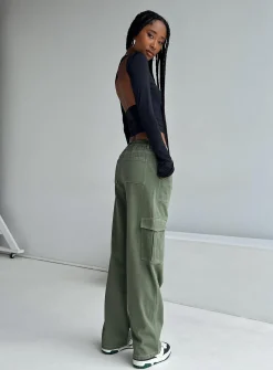 Princess Polly Pawley Cargo Pants Khaki Shop