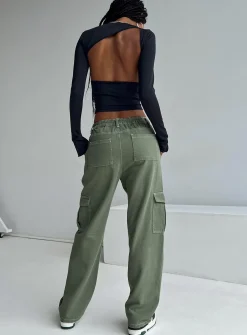 Princess Polly Pawley Cargo Pants Khaki Shop