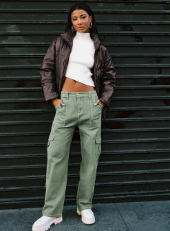 Princess Polly Pawley Cargo Pants Khaki Shop