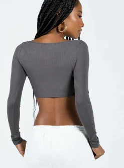 Princess Polly Paynton Long Sleeve Top  Grey Store