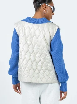 Princess Polly Pazo Puffer Vest  Beige Clearance