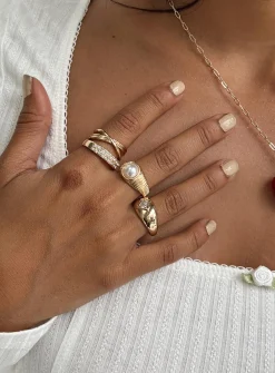 Princess Polly Pazo Ring Pack Gold Hot