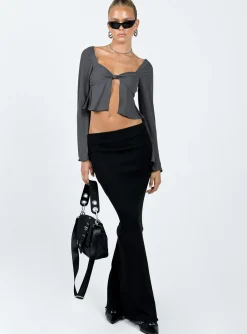 Princess Polly Pearwood Long Sleeve Top Slate Store