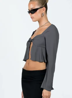Princess Polly Pearwood Long Sleeve Top Slate Store