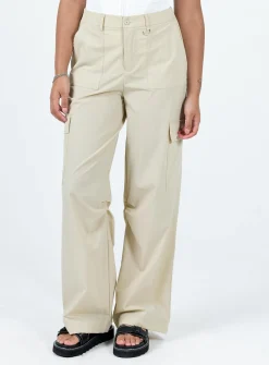 Princess Polly Pegley Nylon Cargo Pants  Beige Hot