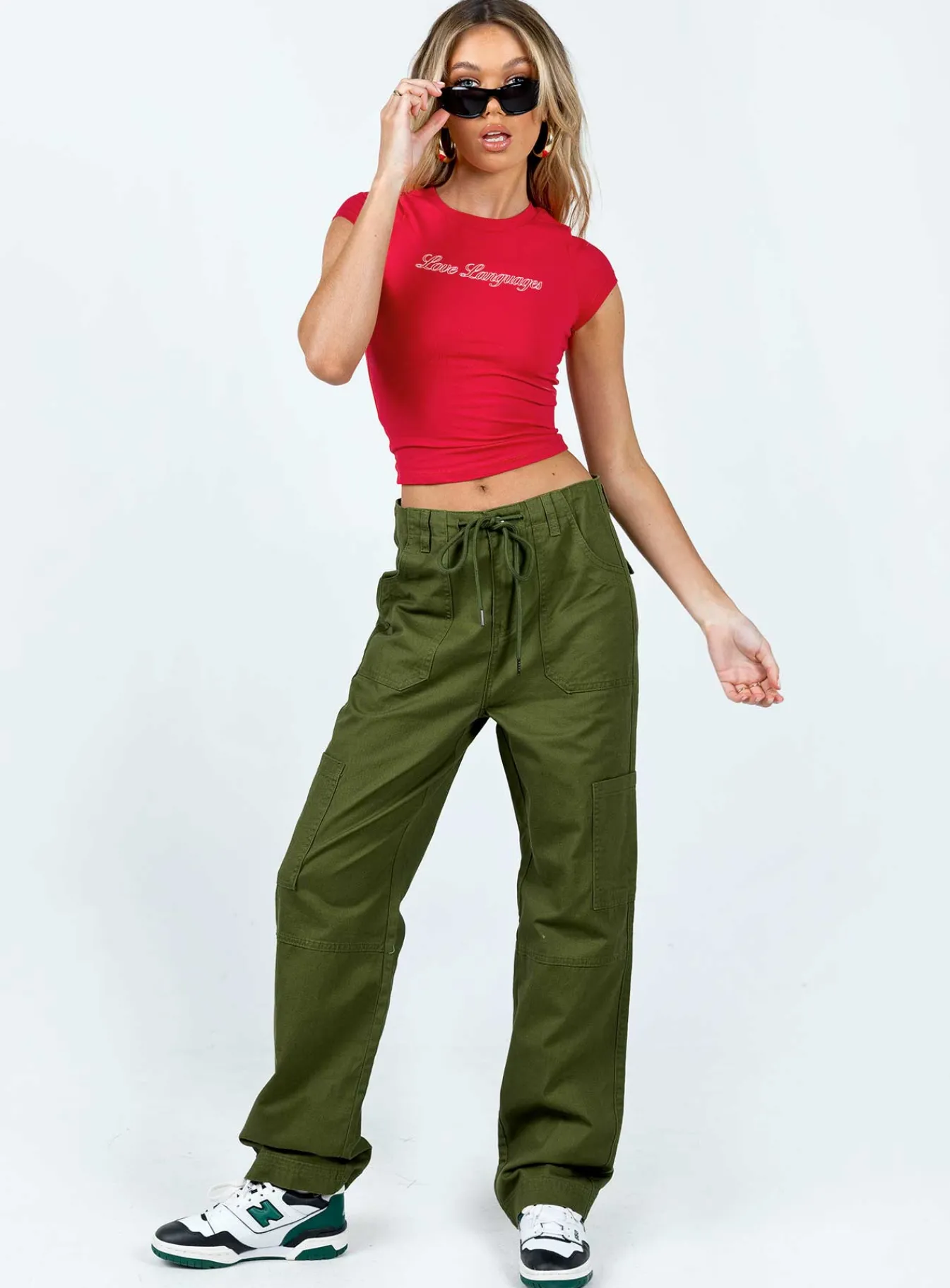Princess Polly Pembrooke Cargo Pants Khaki Clearance