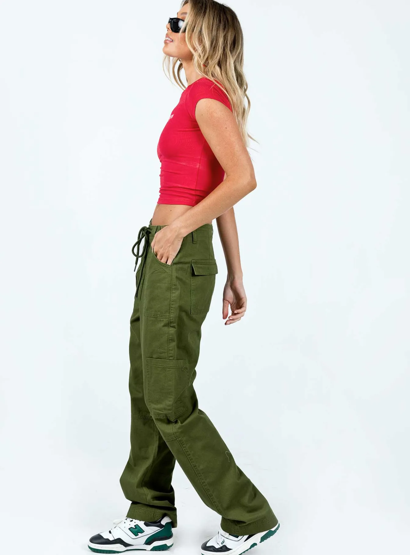 Princess Polly Pembrooke Cargo Pants Khaki Clearance