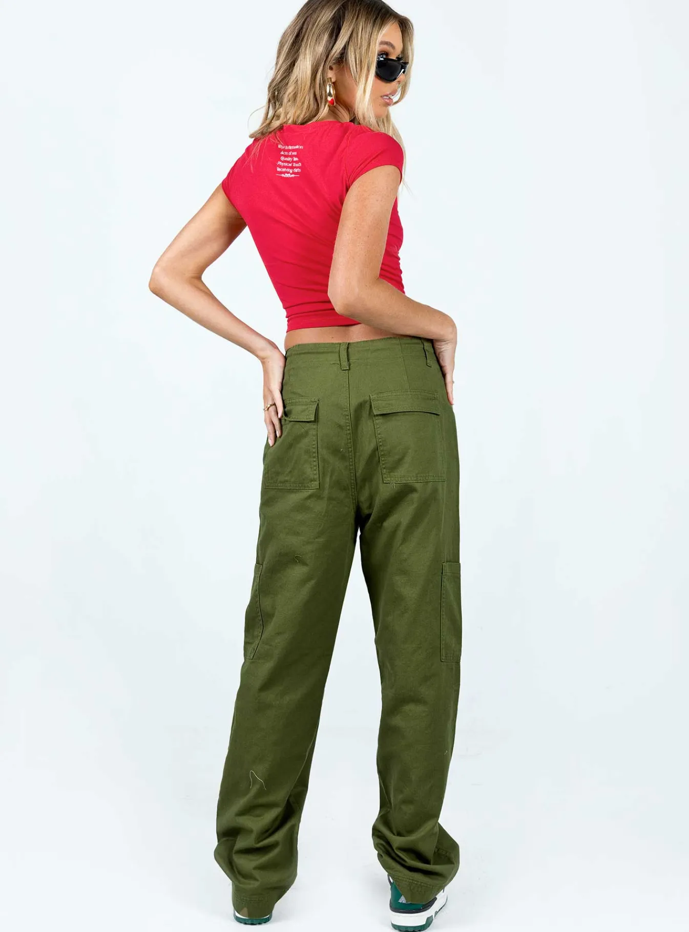 Princess Polly Pembrooke Cargo Pants Khaki Clearance