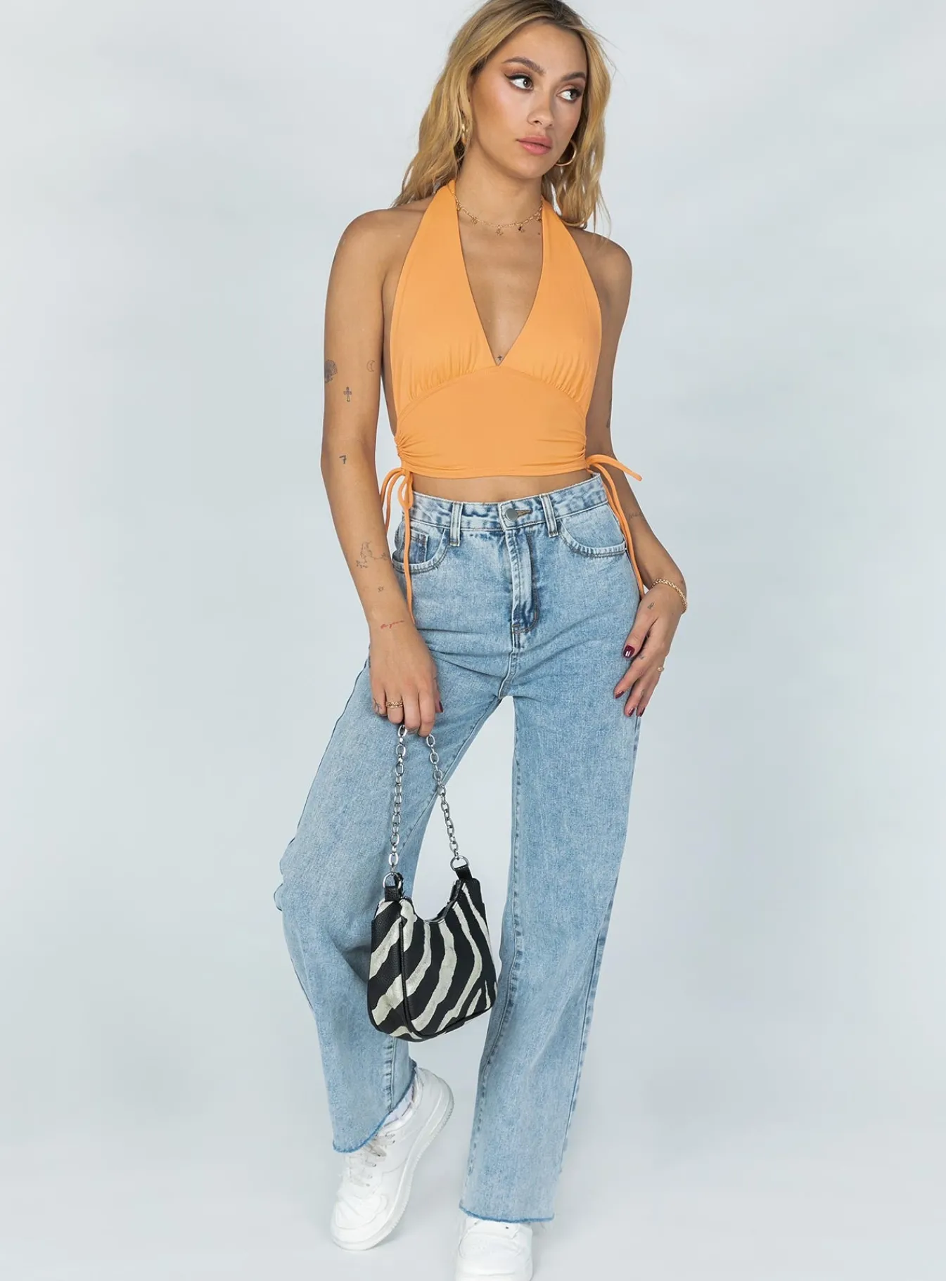 Princess Polly Penelope Halter Top Orange Store