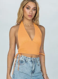 Princess Polly Penelope Halter Top Orange Store
