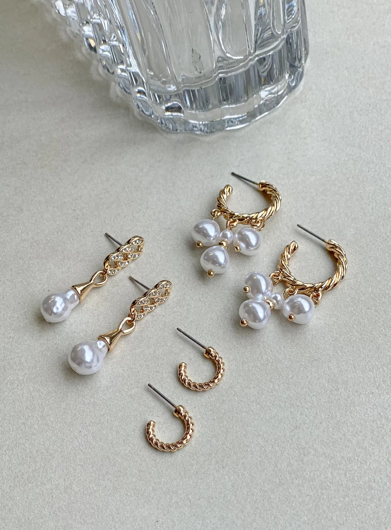 Princess Polly Pennard Pearl Earring Pack/ White Gold Best Sale