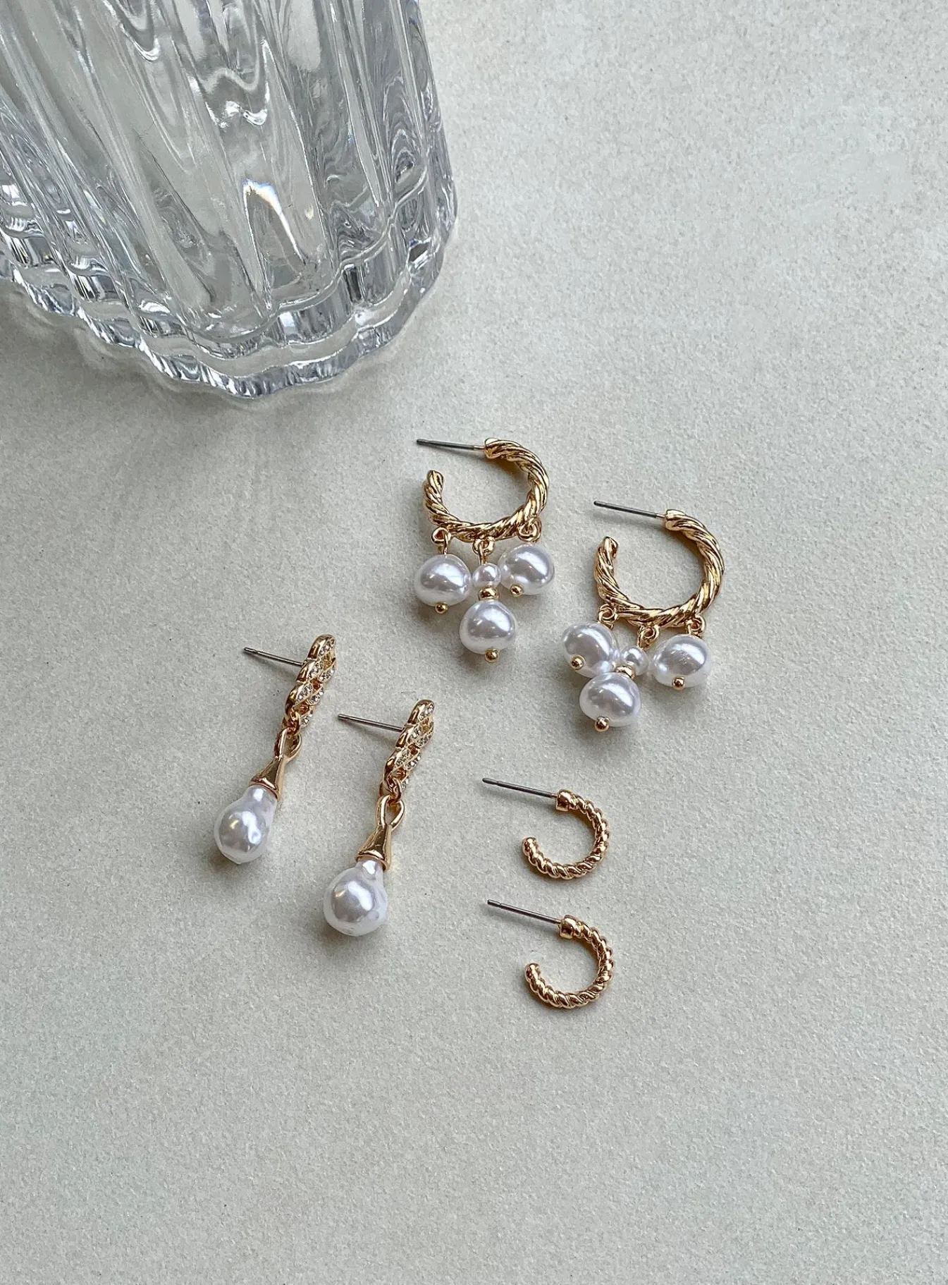 Princess Polly Pennard Pearl Earring Pack/ White Gold Best Sale