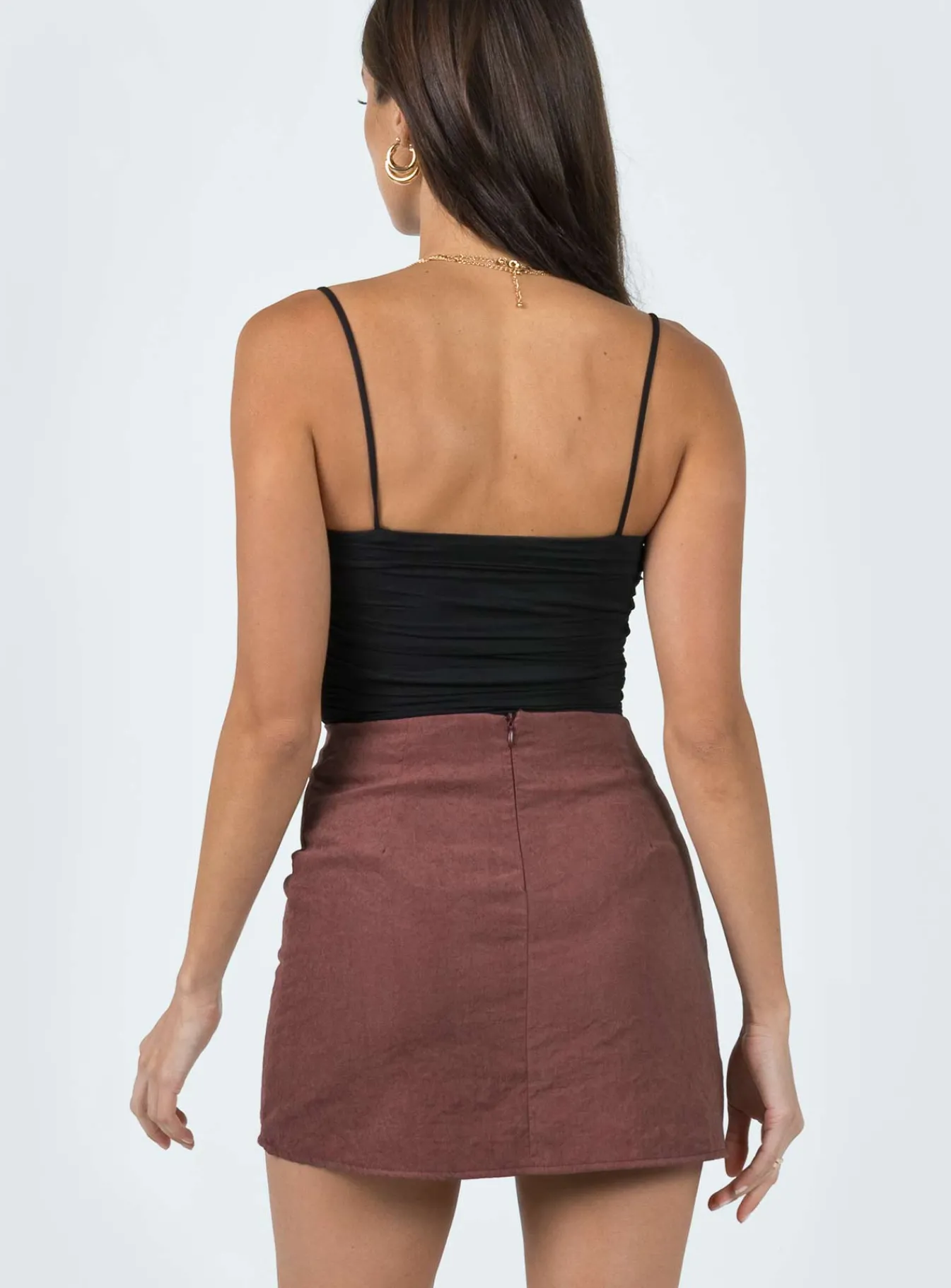 Princess Polly Peony Mini Skirt Brown Cheap