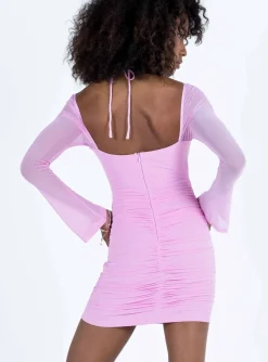 Princess Polly Perabo Long Sleeve Mini Dress Purple Flash Sale