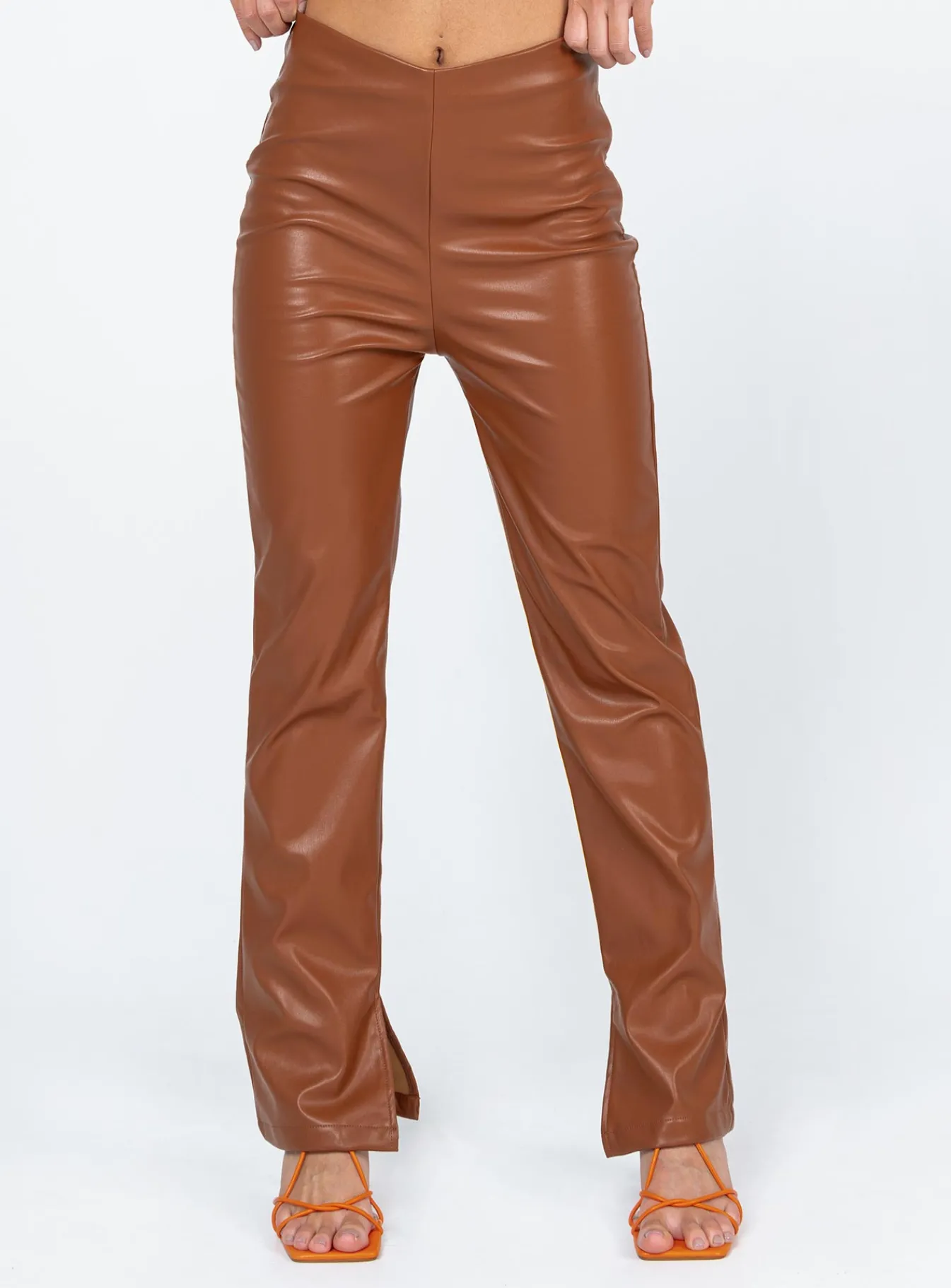 Princess Polly Perama Pu Pants Brown Outlet