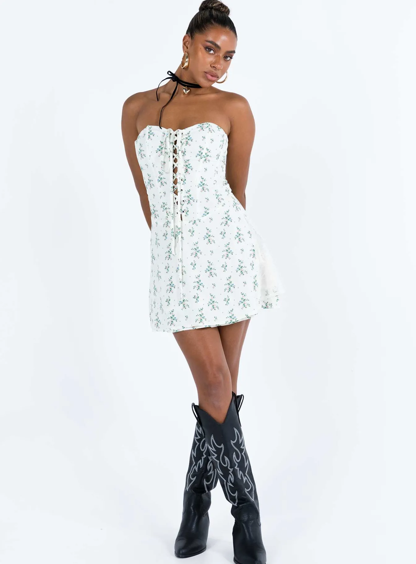 Princess Polly Peroli Corset Mini Dress  Floral Discount