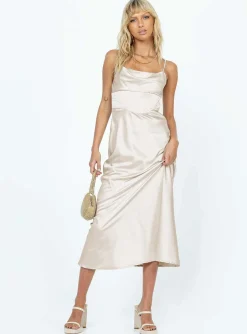 Princess Polly Perrie Midi Dress Cream Shop