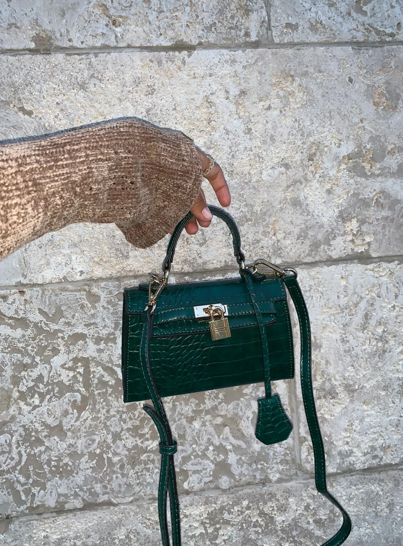 Princess Polly Peta &Amp; Jain Hedi Mini Top Handle Bag Green Croc Discount