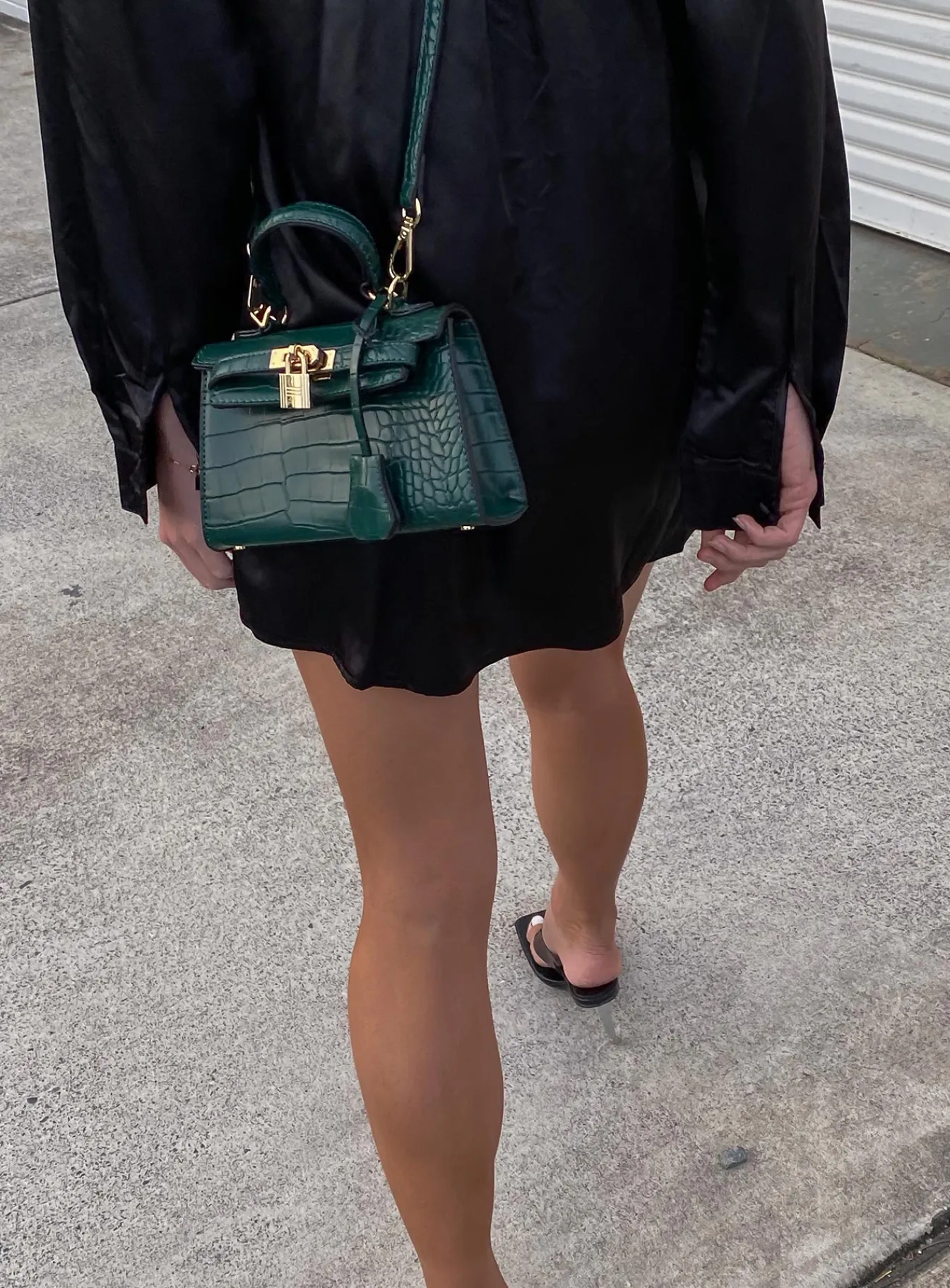 Princess Polly Peta &Amp; Jain Hedi Mini Top Handle Bag Green Croc Discount