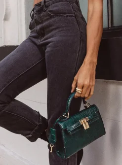 Princess Polly Peta &Amp; Jain Hedi Mini Top Handle Bag Green Croc Discount