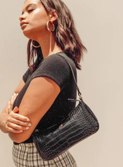 Princess Polly Peta &Amp; Jain Piper Bag Black Croc Flash Sale