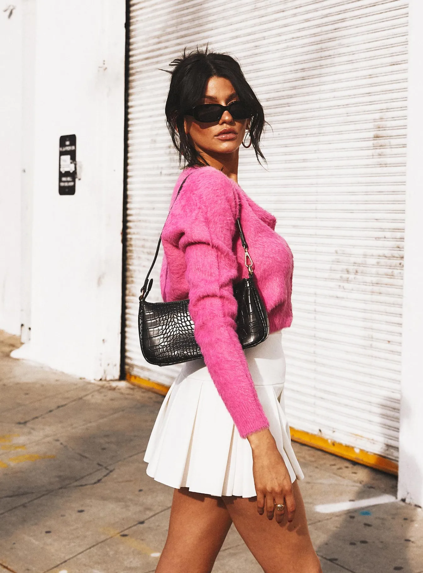 Princess Polly Peta &Amp; Jain Piper Bag Black Croc Flash Sale