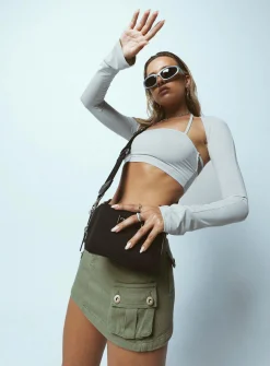 Princess Polly Peterson Cargo Mini Skirt Khaki Clearance