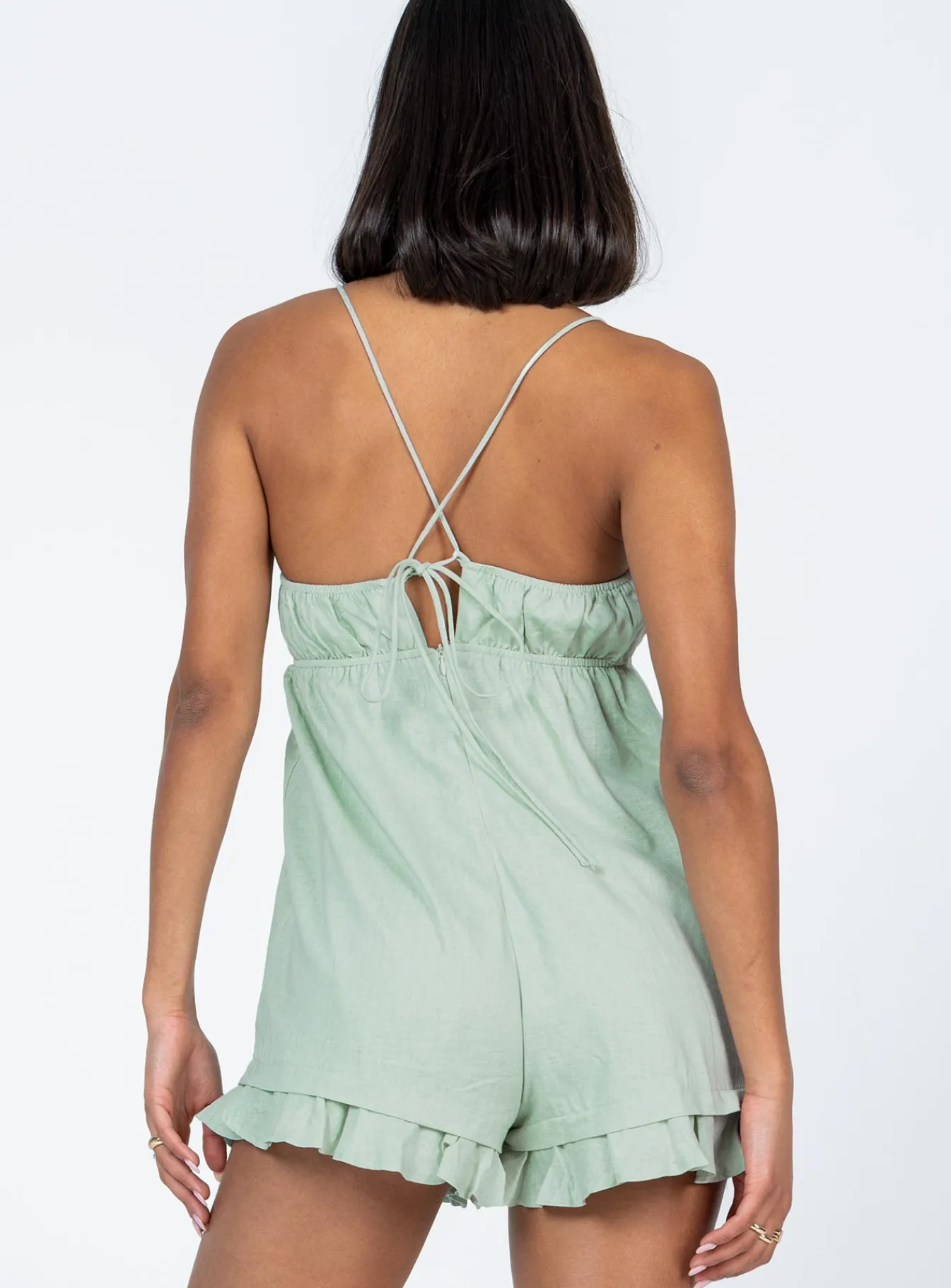 Princess Polly Peyton Romper Green Best Sale