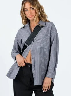Princess Polly Peza Shirt  Grey Store