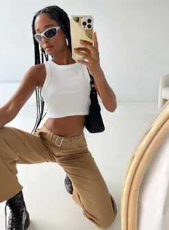 Princess Polly Phelps Cargo Pants  Camel Best