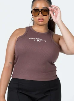 Princess Polly Play The Game Tank Topcurve   Brown Outlet