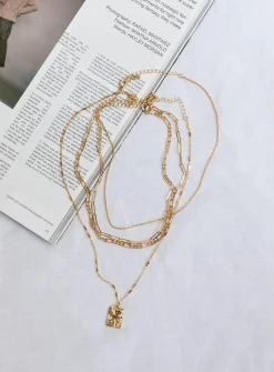 Princess Polly Plazzo Necklace Set  Gold Flash Sale