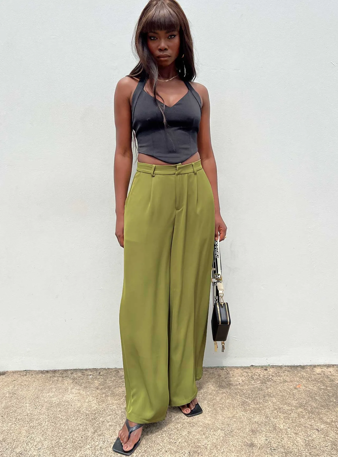 Princess Polly Plazzo Wide Leg Pants Khaki Discount