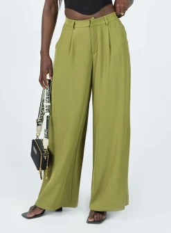 Princess Polly Plazzo Wide Leg Pants Khaki Discount