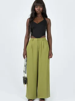 Princess Polly Plazzo Wide Leg Pants Khaki Discount