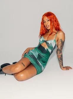Princess Polly Poison Ivy Mini Dress  Green Fashion