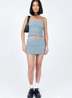 Princess Polly Popcorn Dream Mini Skirt Blue Discount