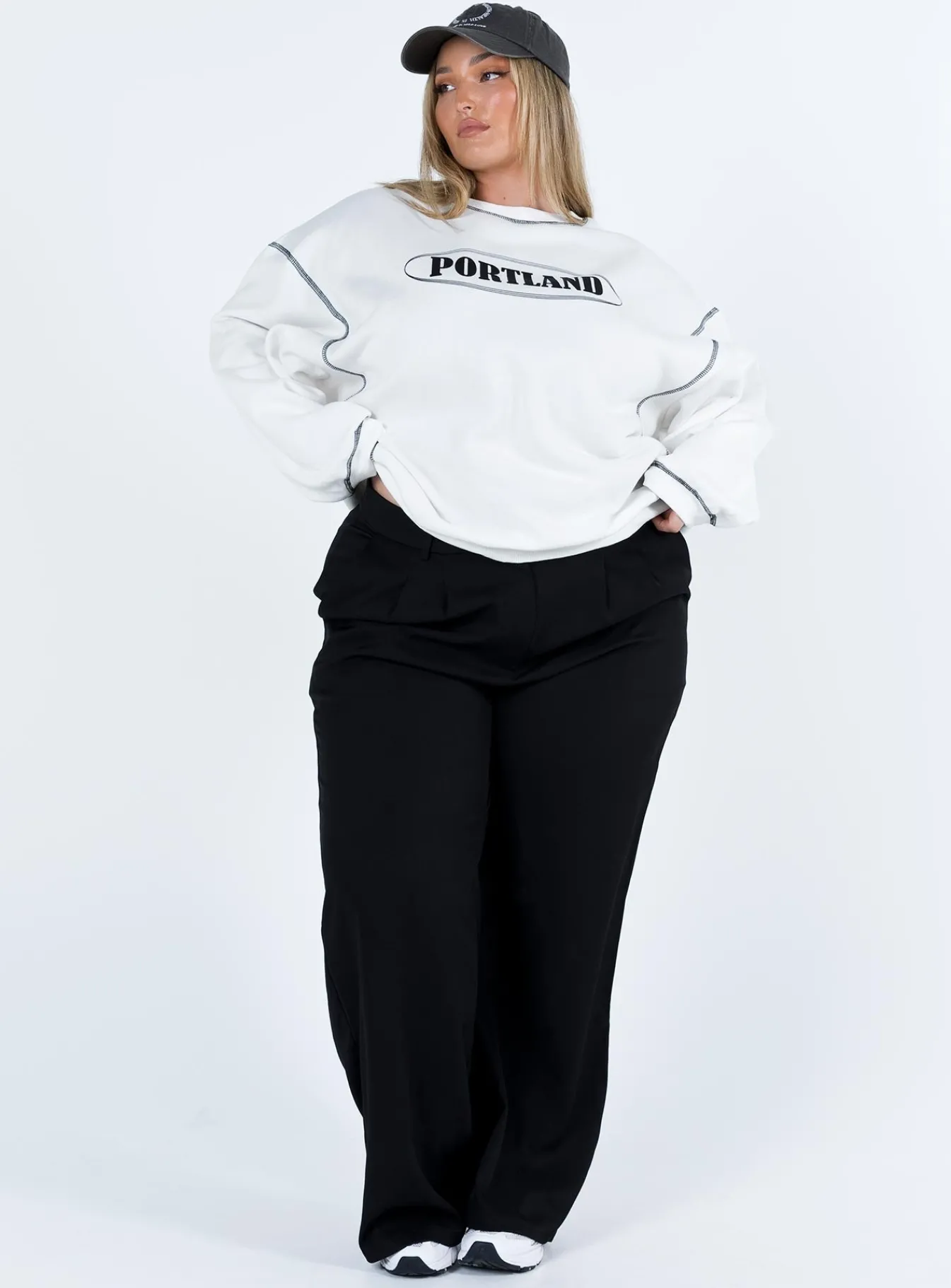 Princess Polly Portland Oversized Sweatshirtcurve White Best Sale