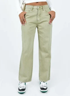 Princess Polly Poseidon Slouch Denim Jean  Khaki Online