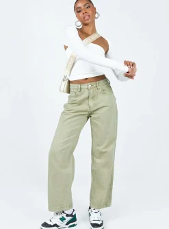 Princess Polly Poseidon Slouch Denim Jean Khaki Online