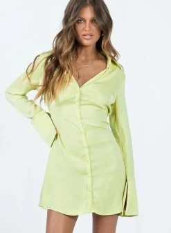 Princess Polly Posy Long Sleeve Mini Dress  Green Best