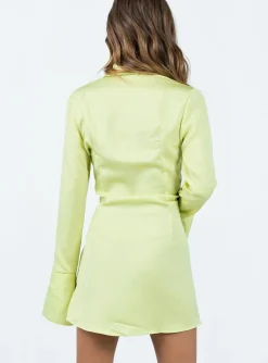 Princess Polly Posy Long Sleeve Mini Dress  Green Best