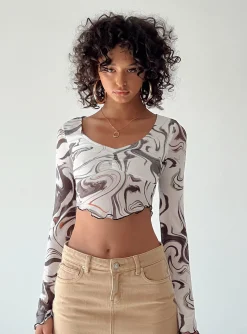 Princess Polly Pressman Top/ Black White Shop